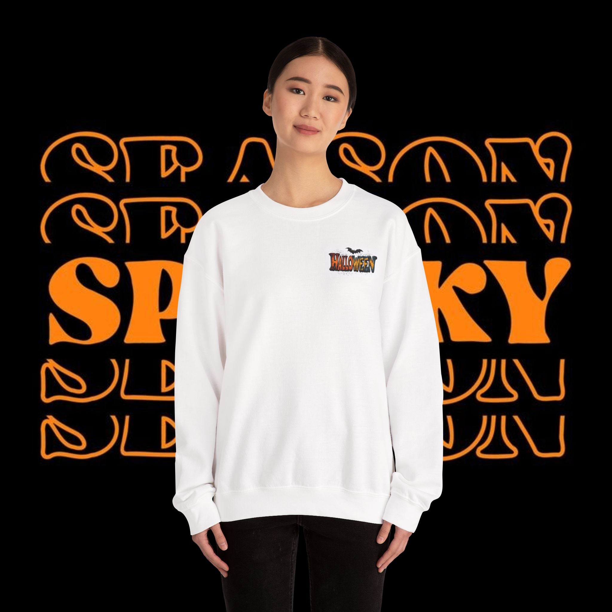 Halloween Pumpkin Graphic Sweatshirt, Cozy Fall Gift, Unisex Crewneck, Autumn Vibes, Spooky Season Apparel | WorldMarketCo