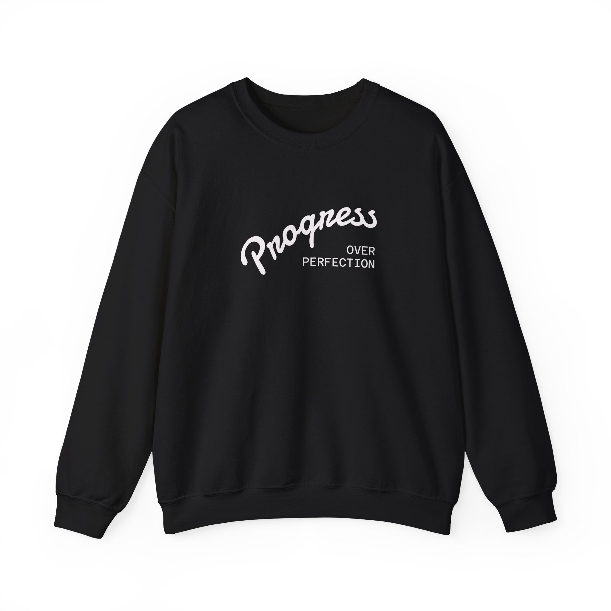 Progress Over Perfection Sweatshirt, Cozy Crewneck, Unisex Fashion, Street Style Apparel, Perfect Gift for Him/Her | WorldMarketCo