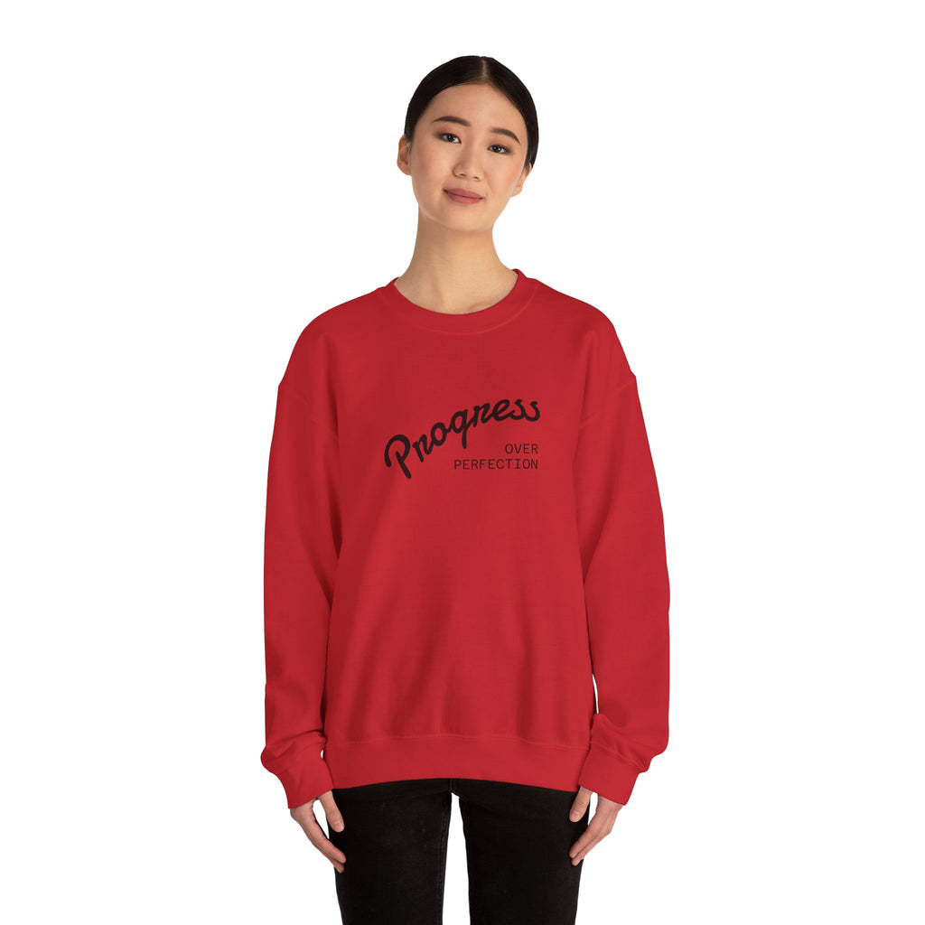 Progress Over Perfection Sweatshirt, Cozy Crewneck, Unisex Fashion, Street Style Apparel, Perfect Gift for Him/Her | WorldMarketCo