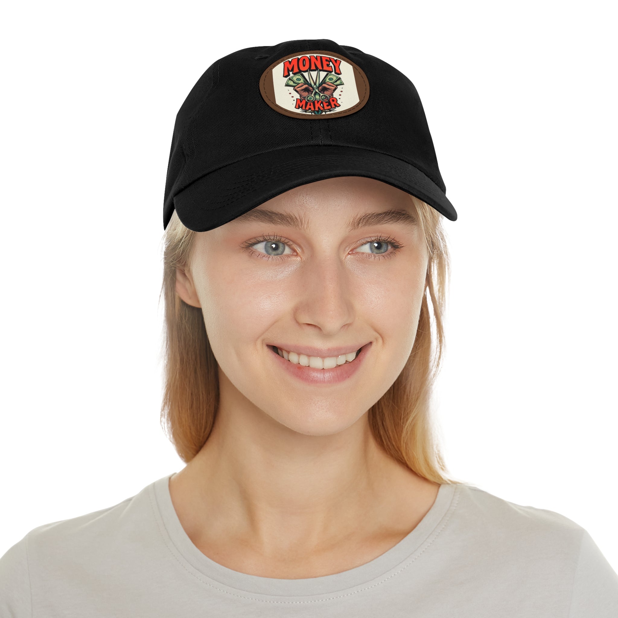 Money Maker Dad Hat with Leather Patch, Stylish Caps for Dads, Trendy Accessories, Father's Day Gift, Casual Wear | WorldMarketCo