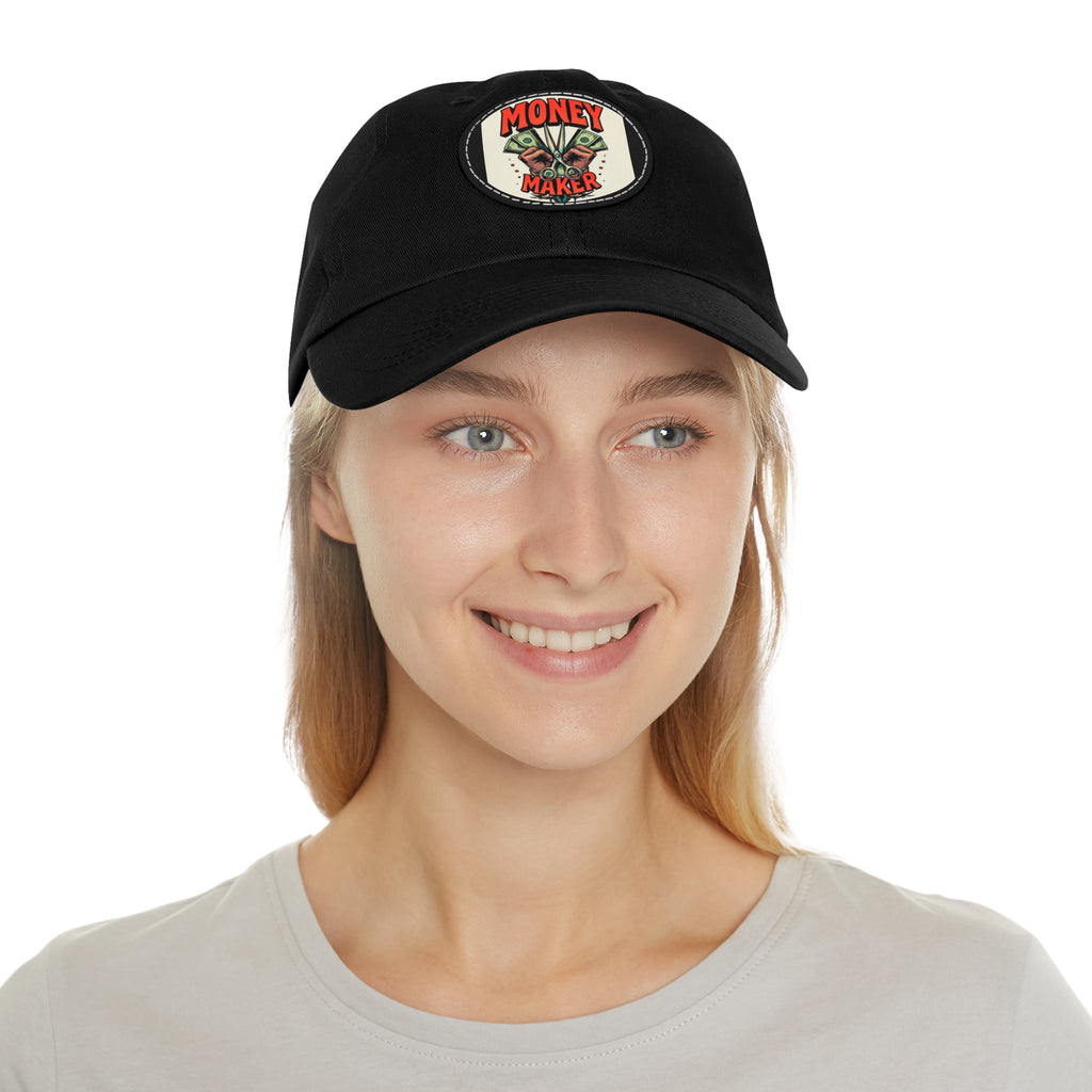 Money Maker Dad Hat with Leather Patch, Stylish Caps for Dads, Trendy Accessories, Father's Day Gift, Casual Wear | WorldMarketCo